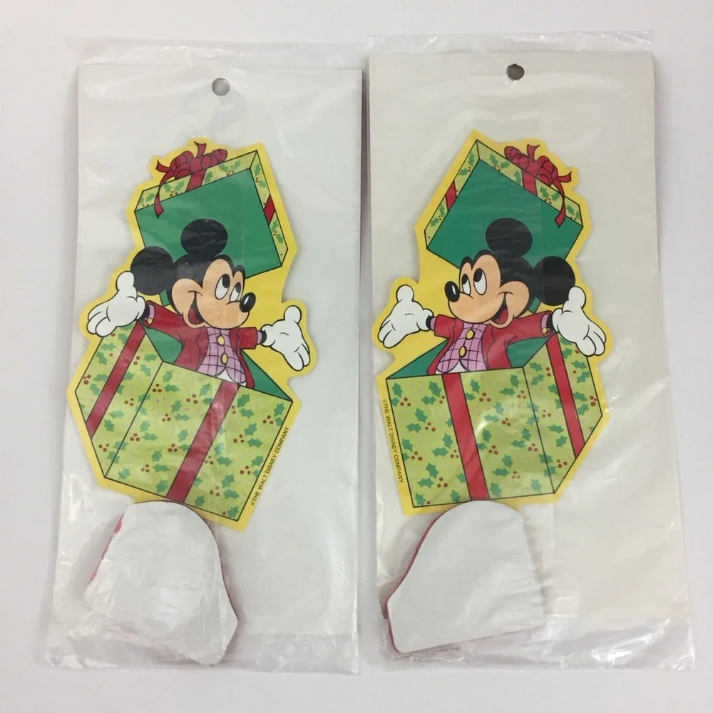 2 Vtg Disney Christmas Mickey Mouse Honeycomb Tissue Paper Centerpieces Eureka